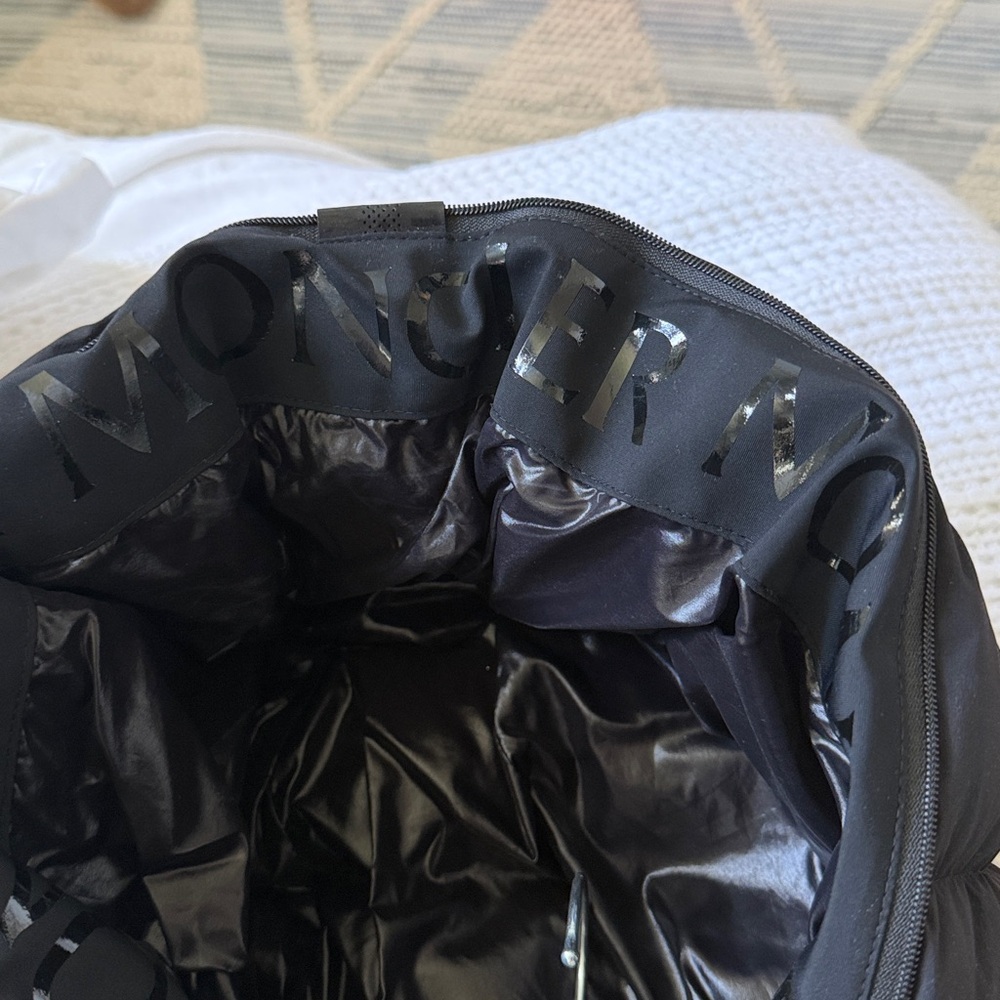 Women’s Herbe Moncler Black Hooded Puffer Jacket size Moncler 2 - Picture 9 of 12